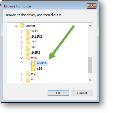 select the folder amd64 under w10