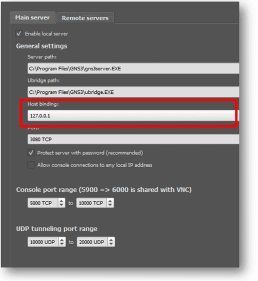 gns3 host binding 127.0.0.1