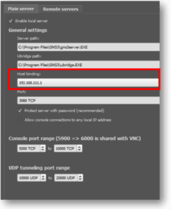 gns3 host binding