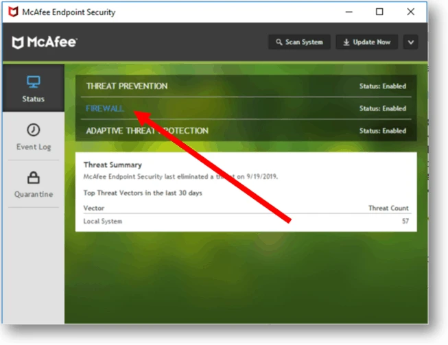 McAfee Endpoint Security firewall