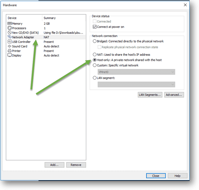 Ubuntu vmware network configuration