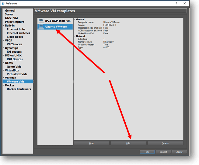 GNS3 Integration with VMware VM’s