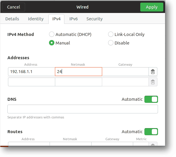 configuring the IPs for ubuntu VM