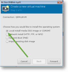 qemu manager browse for windows 10 image