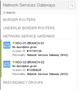 nuage NSG branch 1 and branch 2