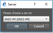choose GNS3VM for the cloud network.