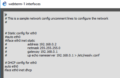 webterm network configuration