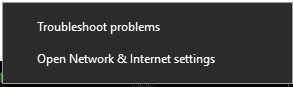 windows open Network & Ineternet settings