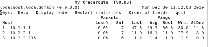 Running traceroute on the overlay network