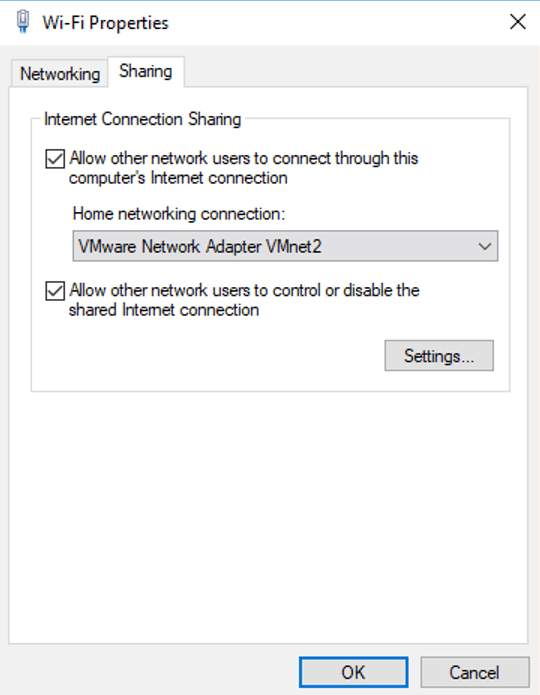 Windows network adapter sharing internet to gns3