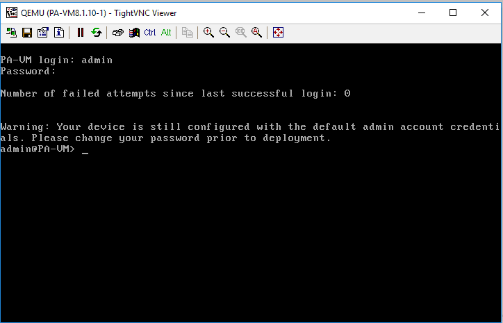 login to the paloalto firewall CLI in gns3