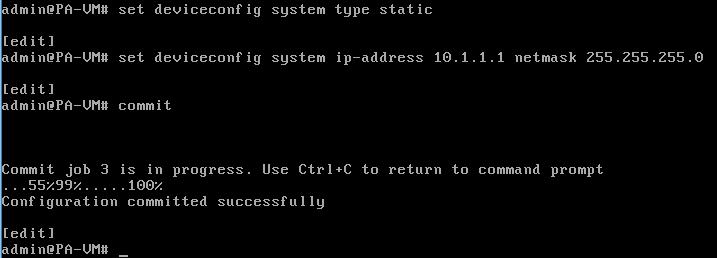 configuring static management IP address for paloalto firewall