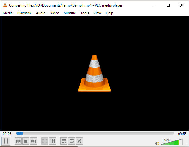 VLC streaming now started