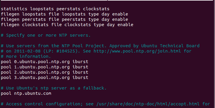 NTP configuration on Ubuntu