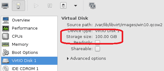 extending the storage on windows 10 in KVM
