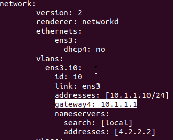 netplan default route