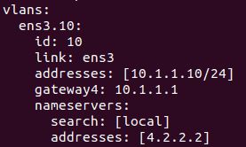 configure vlan interface using netplan
