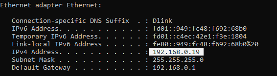 transfer files from windows to ubuntu, check the ip of windows host