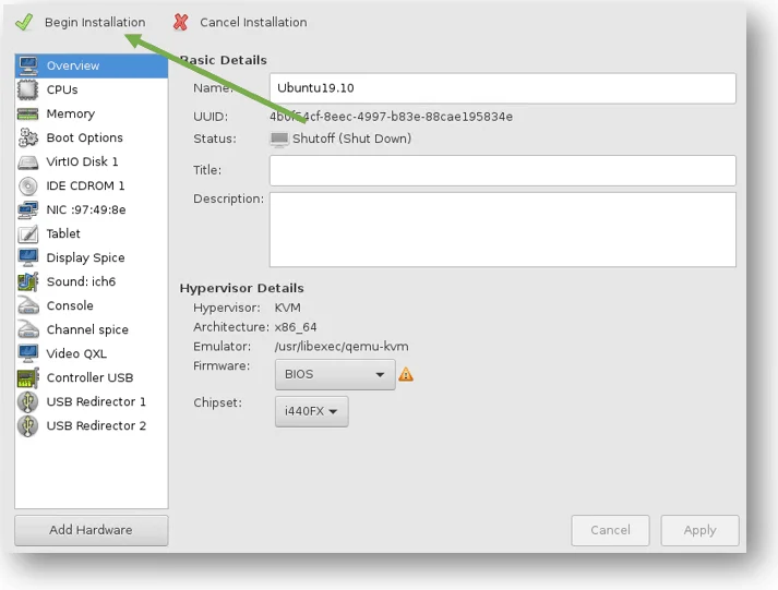 install ubuntu on kvm hypervisor