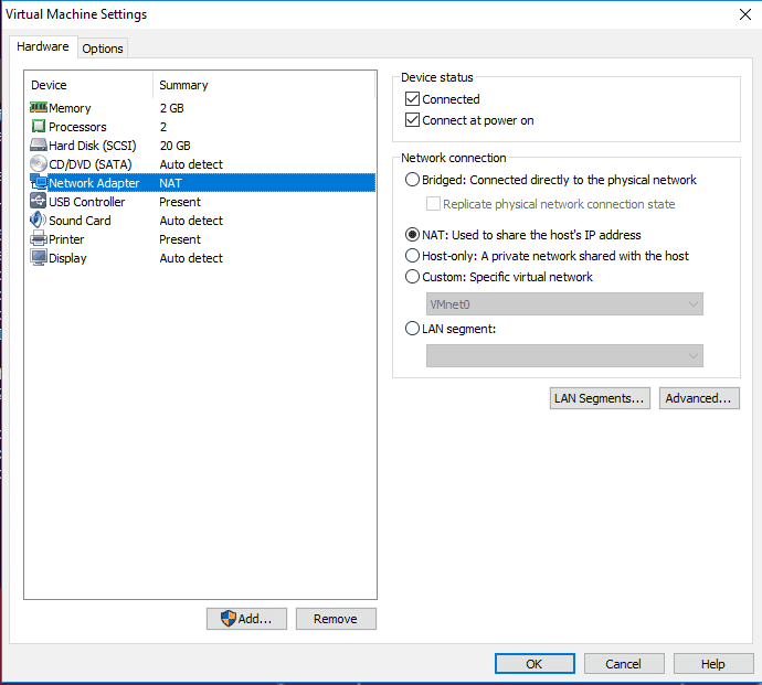 Ubuntu vmware workstation network configuration