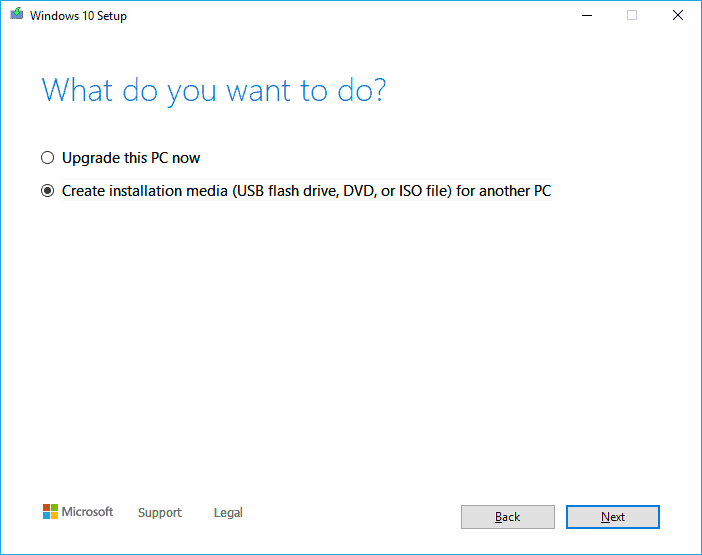 Choose what to do with the windows image.