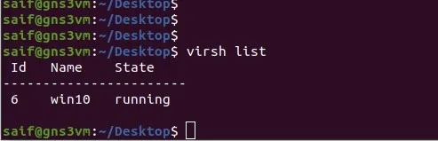 virsh list vms