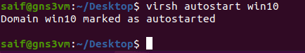 virsh autostart enable