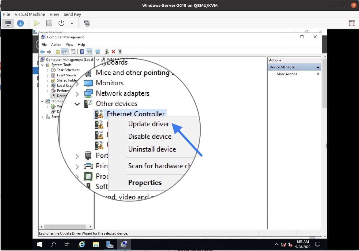 kvm windows 2019 ethernet driver