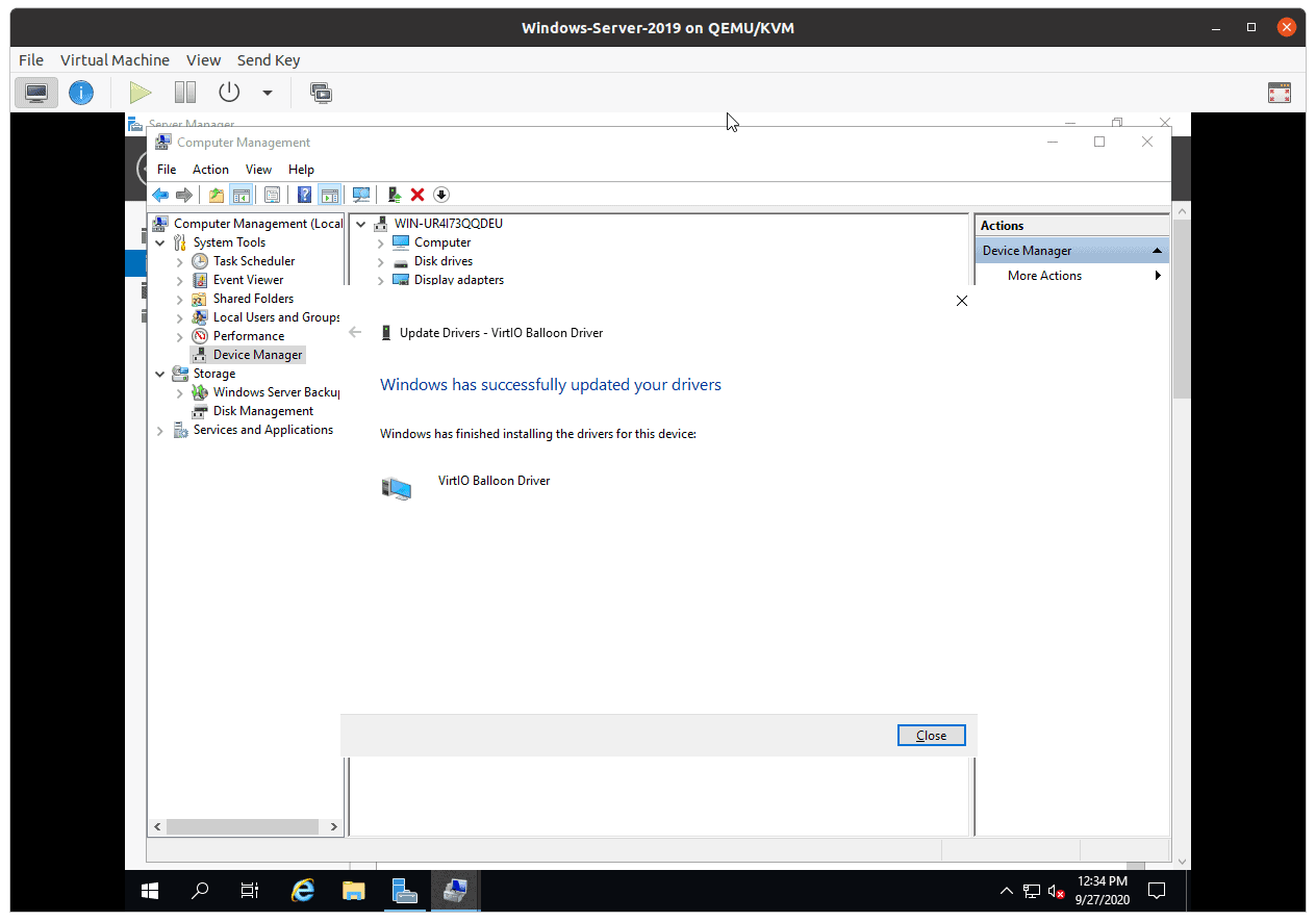 kvm windows 2019 balloon driver