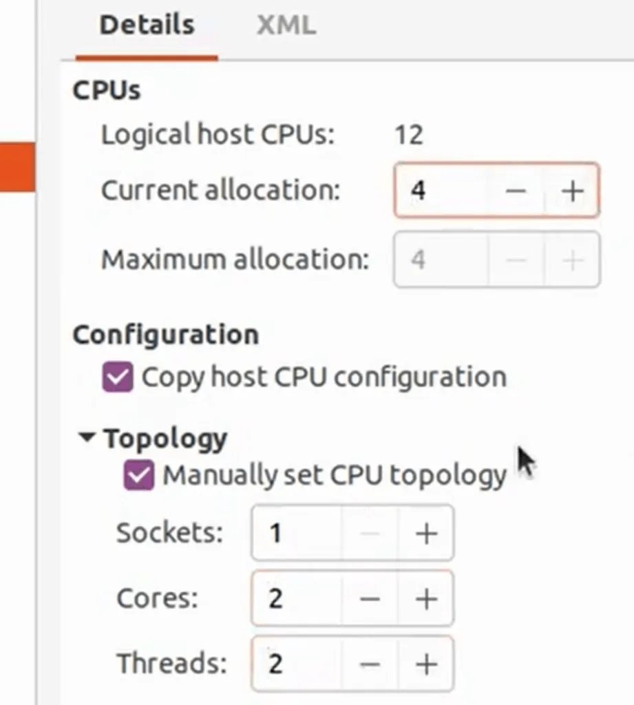 configure windows kvm cpu