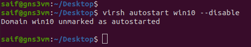 virsh autostart disable