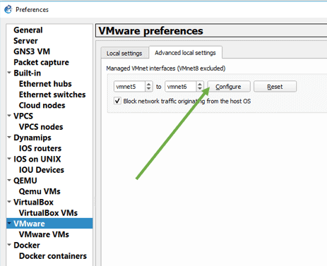 connect gns3 to physical network