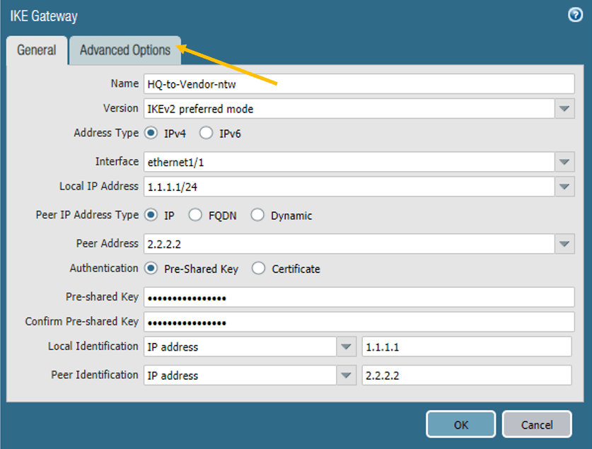 pfsense ipsec site to site palo alto