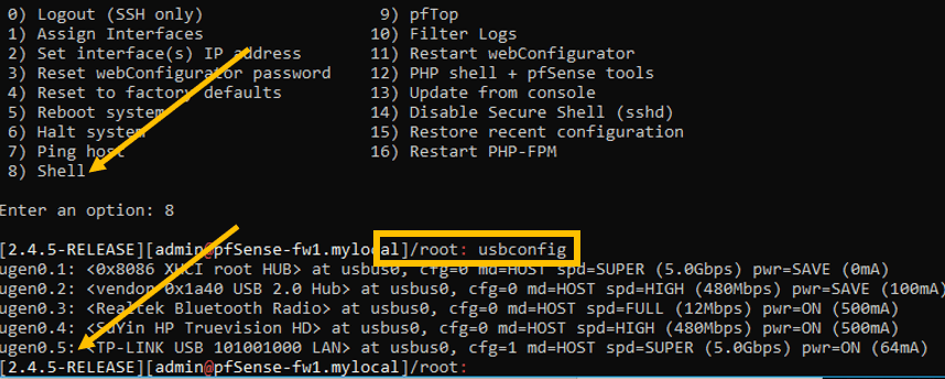 usb lan adapter pfsense not working