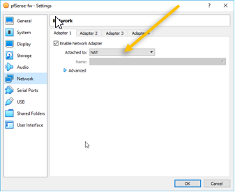 pfsense virtualbox wan interface