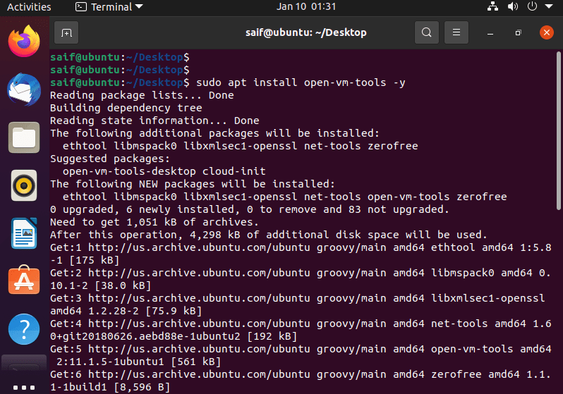 How to install VMware tools in Ubuntu in command line