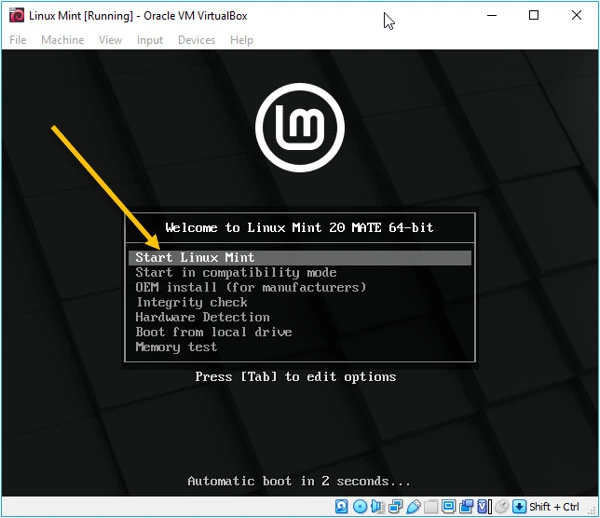 how to install linux mint on oracle virtualbox