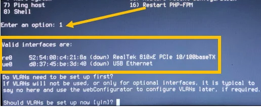 pfsense usb ethernet not detected