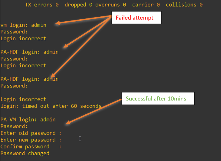 Palo alto PA-HDF login failed