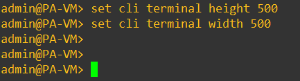 set the terminal length on paloalto.