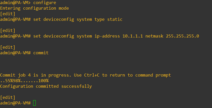 configuring static management IP address for paloalto firewall