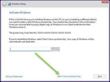 choose the product key during windows 11 installation in kvm.