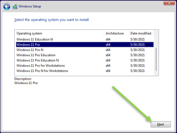 choose windows 11 version in vmware.