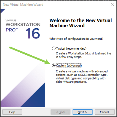 Choose custom installation in VMware workstation for windows 11 deployment.