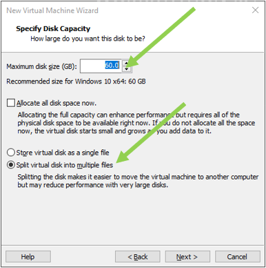 split vmdk into multiple files virtualbox