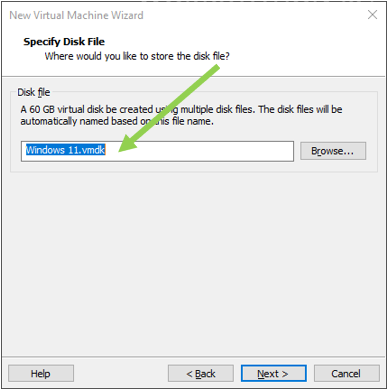 specify the windows 11 disk file.