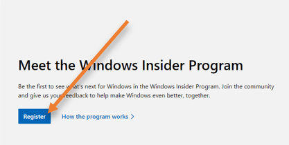 register at windows insider program