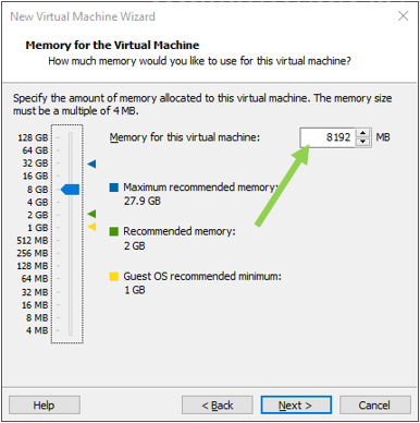 configure the memory for the windows 11 in VMware.