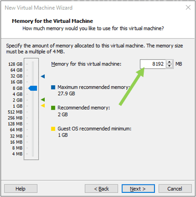 configure the memory for the windows 11 in VMware.