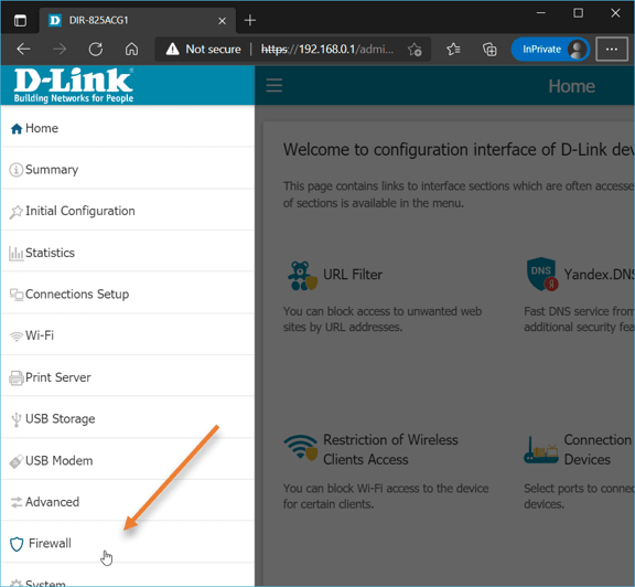 configure the port forwarding